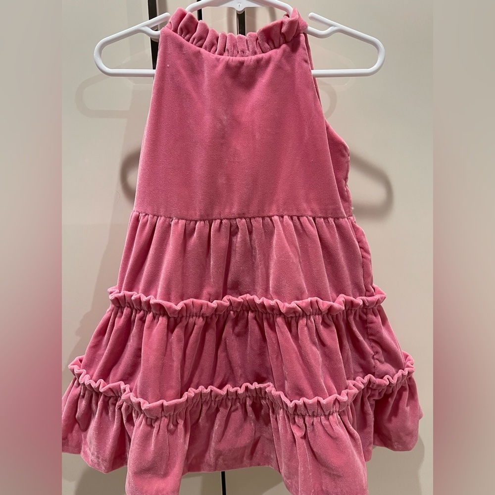 Super cute pink velvet littles girls dress. Worn only for photos no flaws.